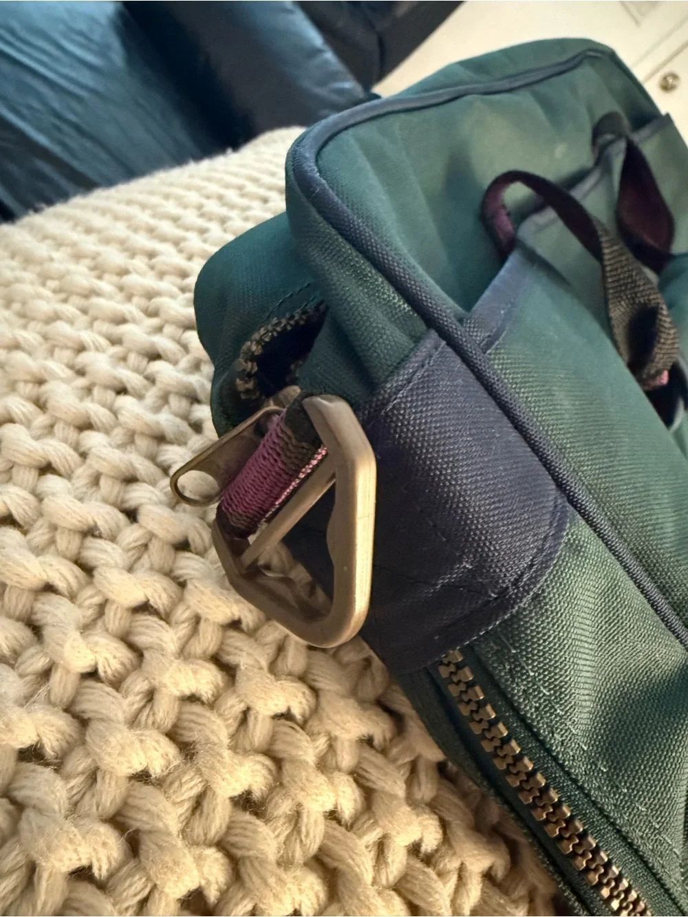 Vintage 90s High Sierra Endeavors Teal Green Canvas Messenger Bag / Briefcase